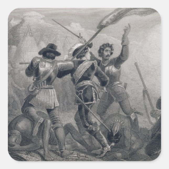 Pegatina Cuadrada La guerra de Pequod (Anverso)