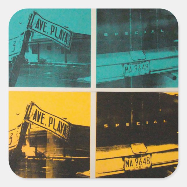 Pegatina Cuadrada La Habana 2 (Anverso)