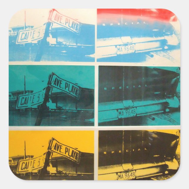 Pegatina Cuadrada La Habana 4 (Anverso)