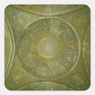 Pegatina Cuadrada La historia de José, mosaico de la tercera cúpula