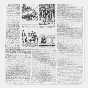 Pegatina Cuadrada La historia de la batalla de Worcester