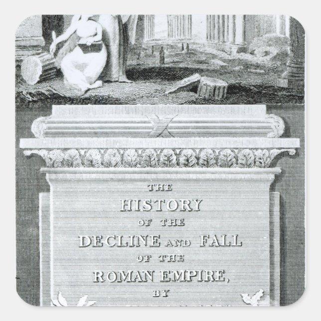 Pegatina Cuadrada La historia de la decadencia y la caída de los rom (Anverso)