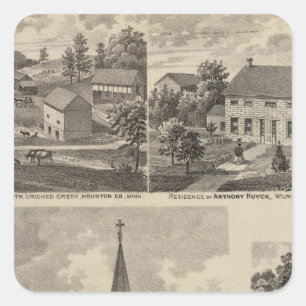 Pegatina Cuadrada La iglesia de San Pedro, Caledonia, Minnesota
