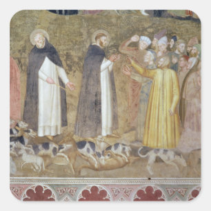 Pegatina Cuadrada La iglesia militante y triunfante, detalle del