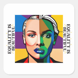 Pegatina Cuadrada La igualdad es bella