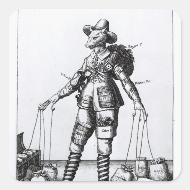 Pegatina Cuadrada La imagen de Pattenty', c.1641-50 (Anverso)