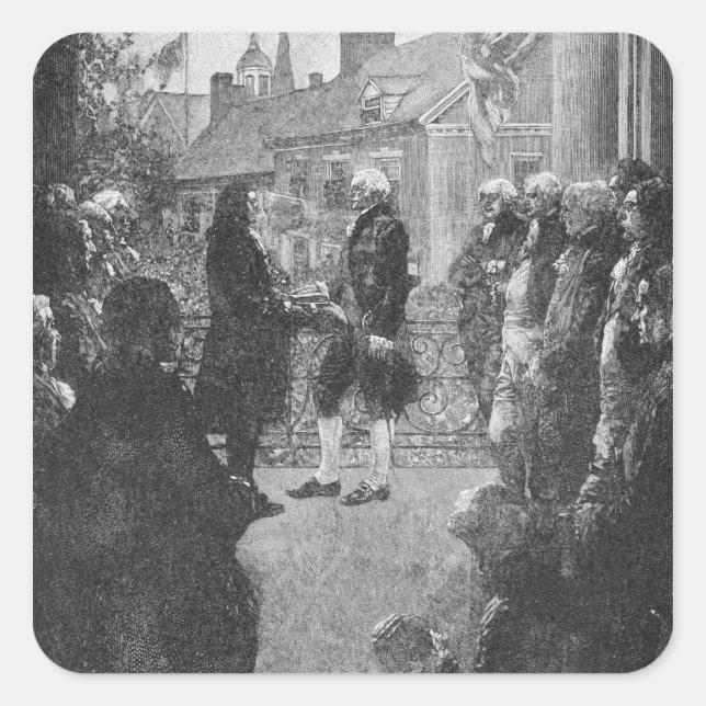 Pegatina Cuadrada La Inauguración (Anverso)