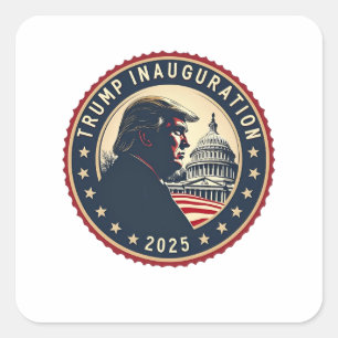Pegatina Cuadrada La inauguración de Trump en 2025 Orgullosa Maga