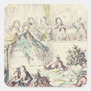 Pegatina Cuadrada La infracción de la promesa - la mano del dibujo