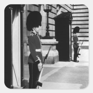 Pegatina Cuadrada La Inglaterra vintage London en Buckingham 1970
