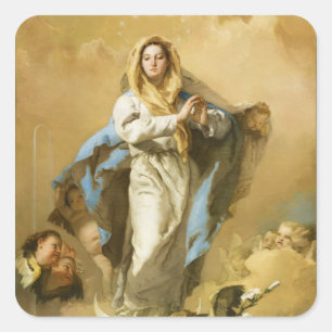 Pegatina Cuadrada La inmaculada concepción de Giovanni B. Tiepolo