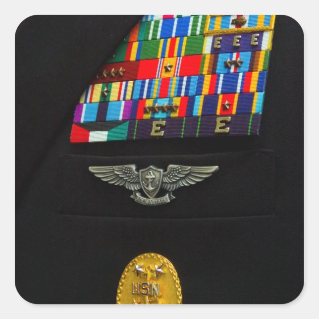 Pegatina Cuadrada La insignia del jefe de mando (Anverso)