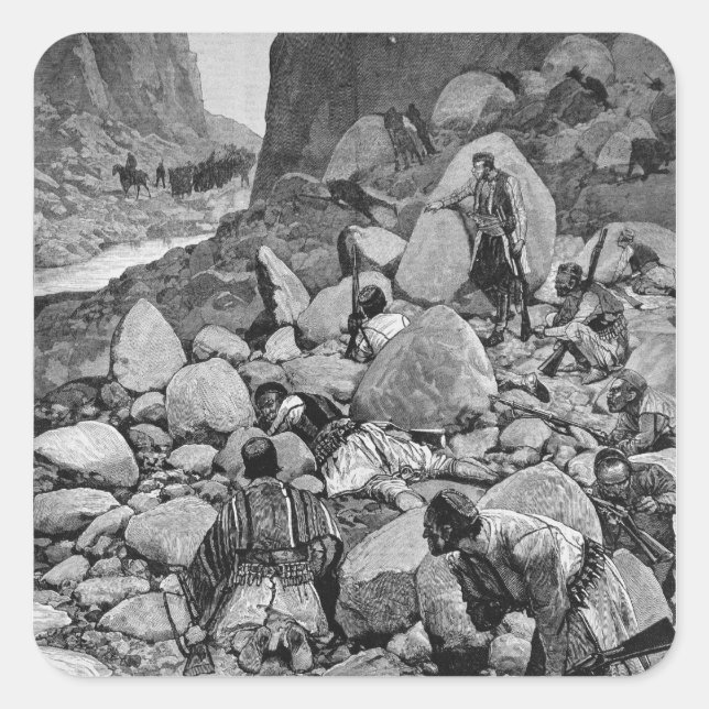 Pegatina Cuadrada La insurrección en Herzegovina (Anverso)