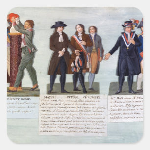 Pegatina Cuadrada La invención de Red Hat, Manuel, Petion