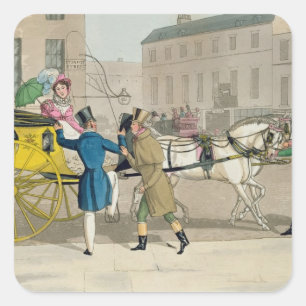 Pegatina Cuadrada La invitación apremiante, de 'Fashionable Bores,