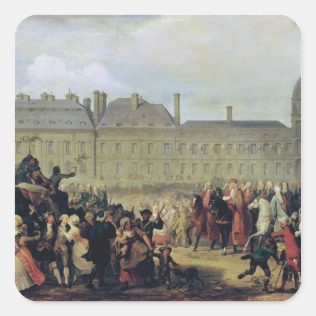 Pegatina Cuadrada La Invitación de la firma del Tratado (Anverso)