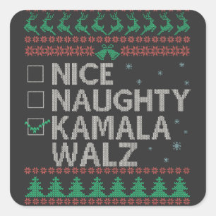 Pegatina Cuadrada La Kamala Harris Navidades feos sudoran las elecci
