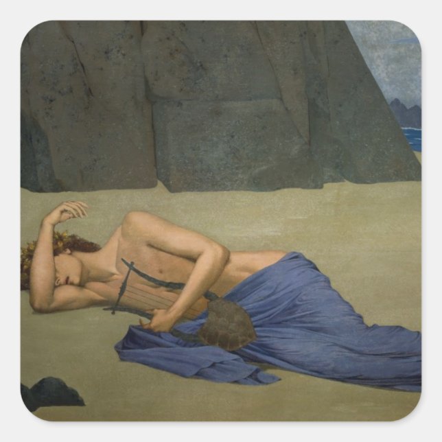 Pegatina Cuadrada La Lamentación de Orfeo (Anverso)