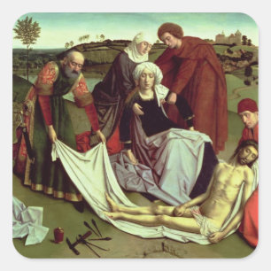 Pegatina Cuadrada La lamentación sobre el Cristo muerto