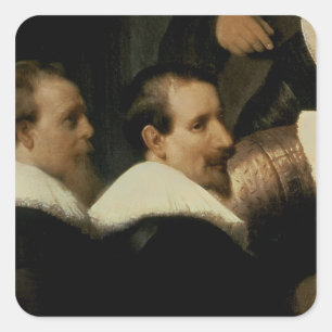 Pegatina Cuadrada La lección de anatomía del Dr. Nicolaes Tulp, 1632