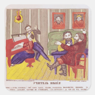 Pegatina Cuadrada La lección de canto