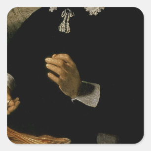 Pegatina Cuadrada La lección de la anatomía del Dr. Nicolaes Tulp,