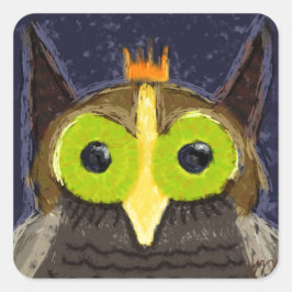 Pegatina Cuadrada La lechuza
