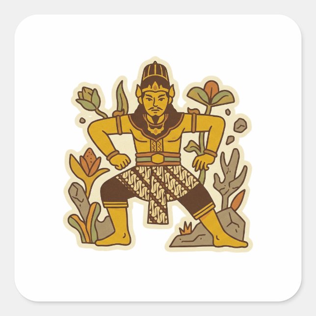 Pegatina Cuadrada La Lengua Amarga (Serunting Sakti) (Anverso)