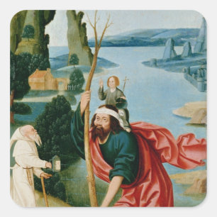 Pegatina Cuadrada La leyenda de St. Christopher