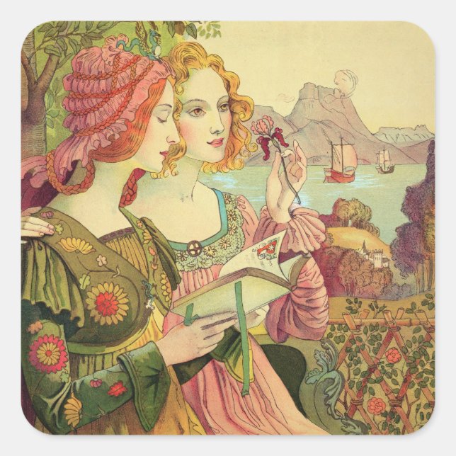 Pegatina Cuadrada La leyenda dorada, 1897, de L'Estampe Moderne, (Anverso)