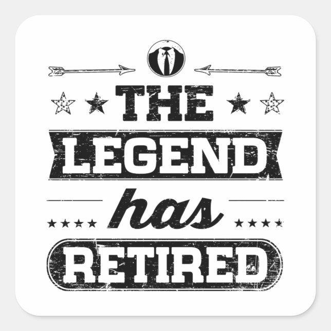 Pegatina Cuadrada La leyenda se ha retirado (Anverso)
