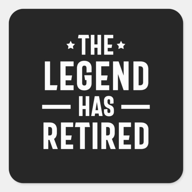 Pegatina Cuadrada La leyenda se ha retirado (Anverso)