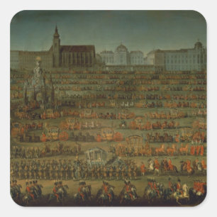 Pegatina Cuadrada La llegada de Isabel de Parma