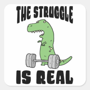 Pegatina Cuadrada La Lucha Es Un Real Ejercicio De Rex