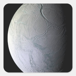 Pegatina Cuadrada La luna Enceladus de Saturn