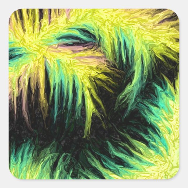 Pegatina Cuadrada La luz como un diseño de pluma (Anverso)