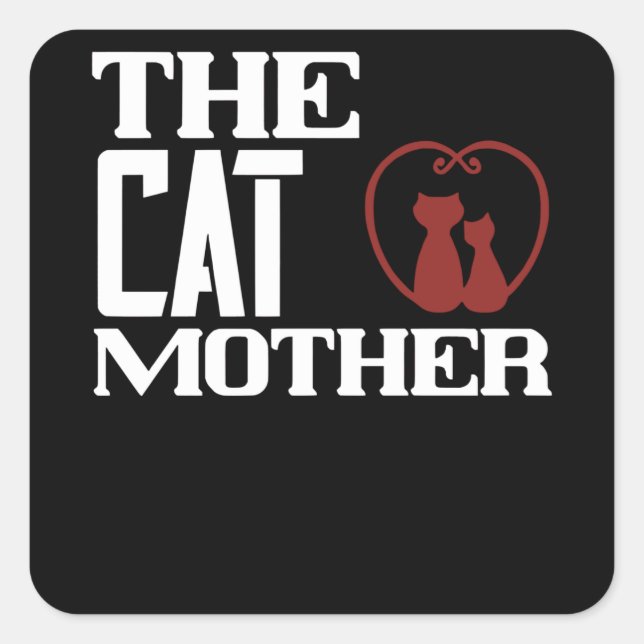 Pegatina Cuadrada La madre del gato (Anverso)