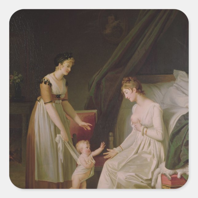 Pegatina Cuadrada La madre lactante (Anverso)