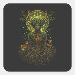 Pegatina Cuadrada La Madre Verde