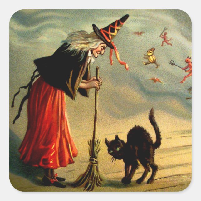 Pegatina Cuadrada La magia de las brujas (Anverso)