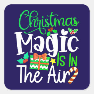 Pegatina Cuadrada La magia de los navidades está en el Air-67876