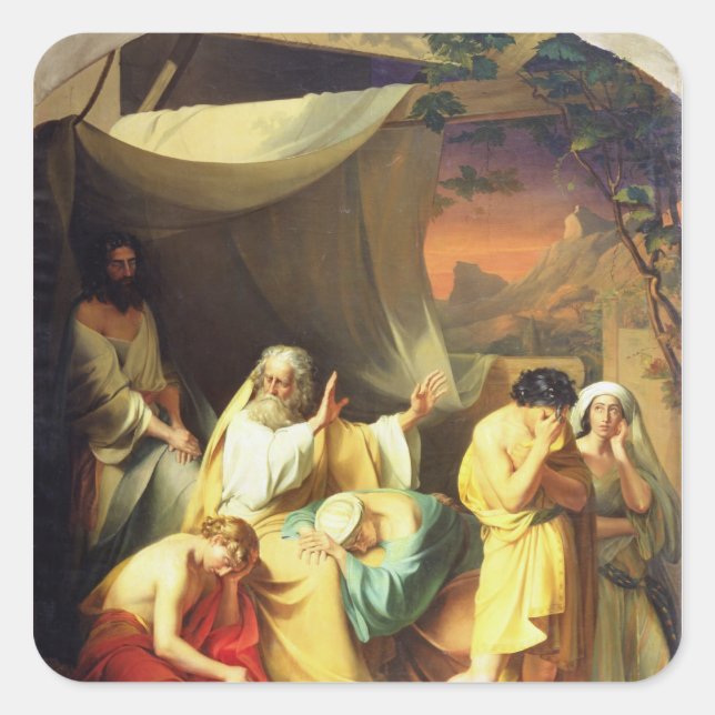 Pegatina Cuadrada La maldición de Hamás (Anverso)