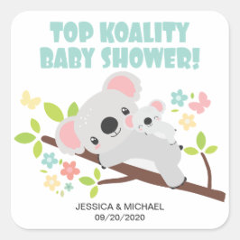 Pegatina Cuadrada La Mamá dulce y el bebé top Koality Koala Baby Sho