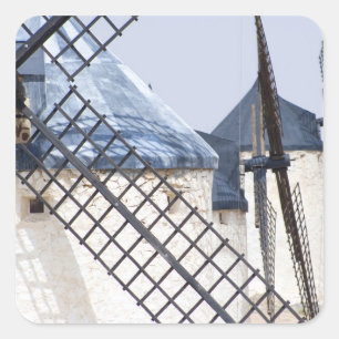 Pegatina Cuadrada La Mancha, España. Es famosa la insistencia de do