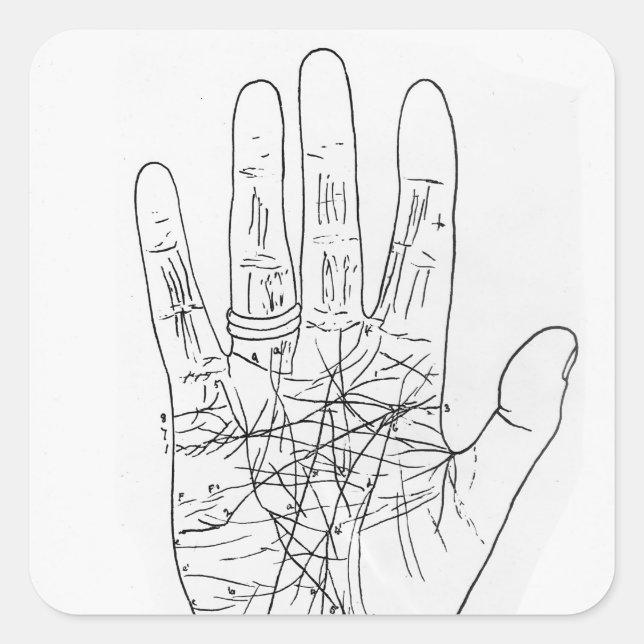 Pegatina Cuadrada La mano del modelo (Anverso)