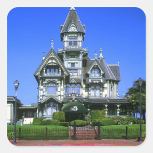 Pegatina Cuadrada La mansión Carson en Eureka, California