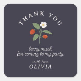 Pegatina Cuadrada La marina de fresa gracias