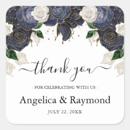 Pegatina Cuadrada La Marina y la elegante boda blanca Gracias