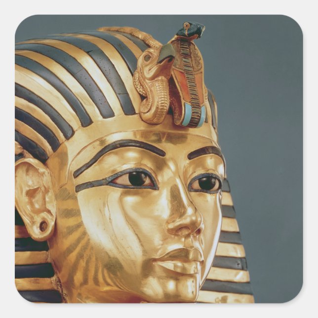 Pegatina Cuadrada La máscara funeraria de Tutankhamun (Anverso)