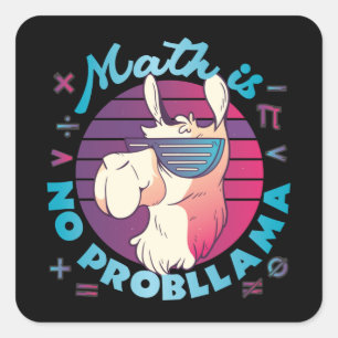 Pegatina Cuadrada La matemática no es probLlama